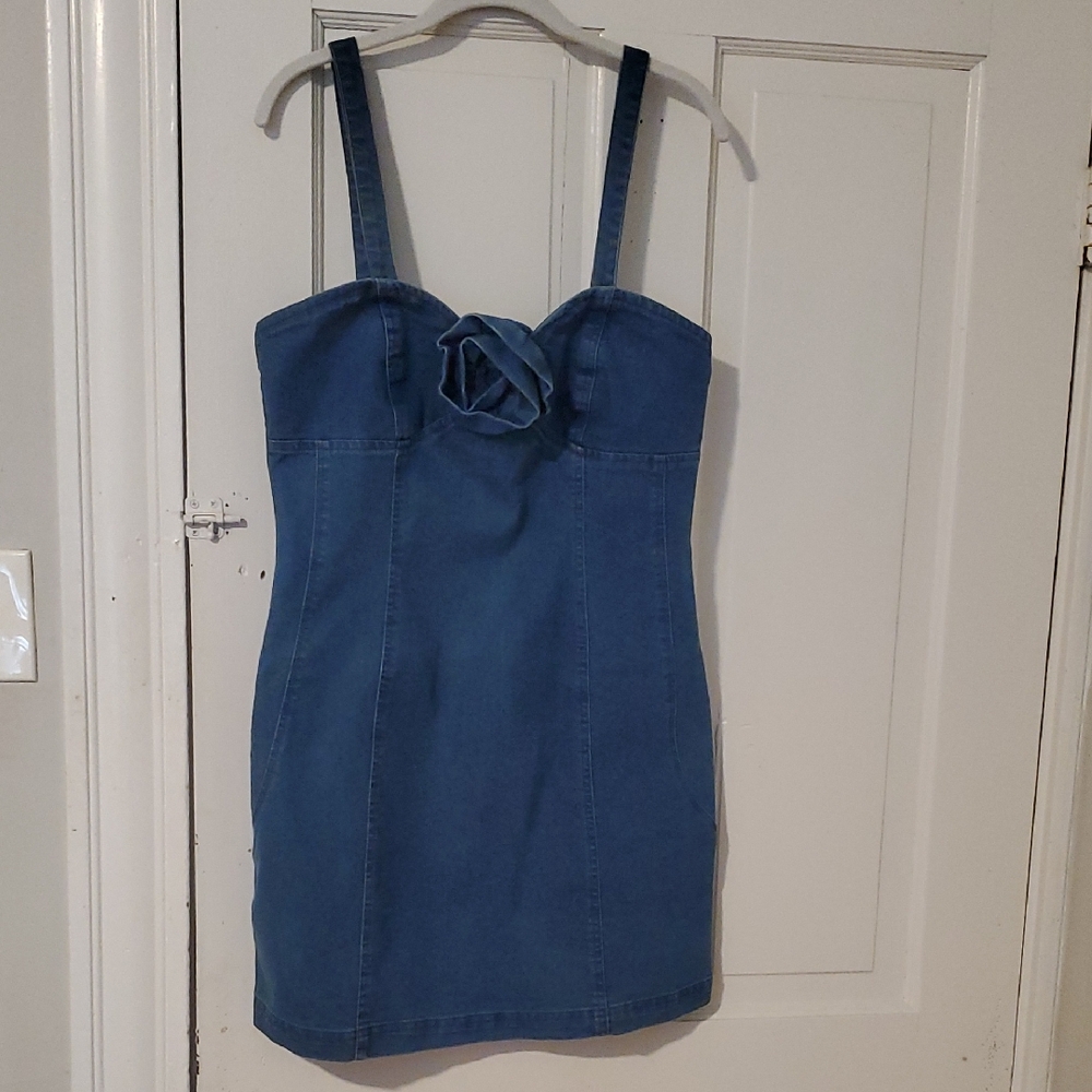 NWT Anthropologie Denim Blue Mini Dress